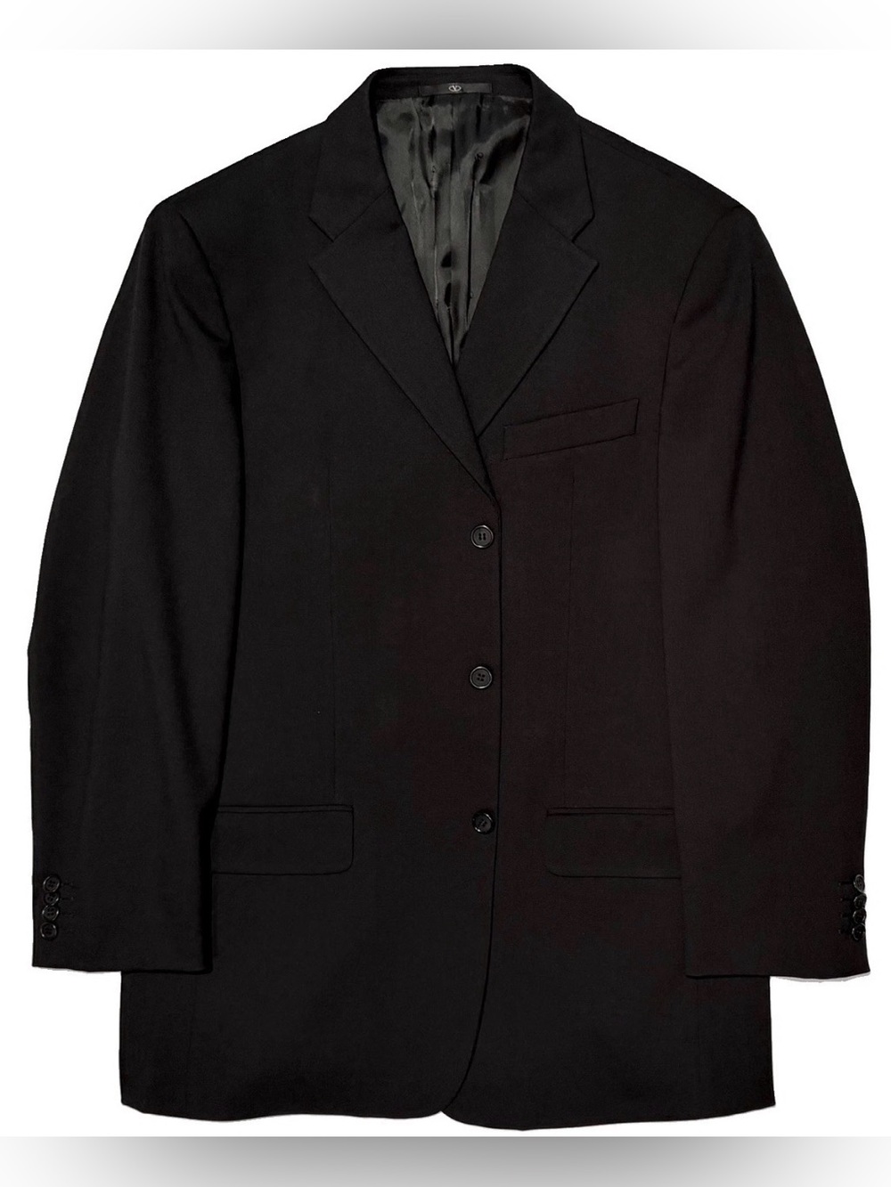 $1795 VALENTINO SPORTCOAT JACKET 40R 42R 40 42 SOLID BLACK GABARDINE WOOL
